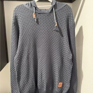 Gray Textured Hoodie